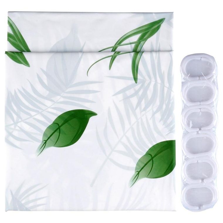 Vilde, zasłona prysznicowa, haczyki, wodoodporna, 180-180 cm