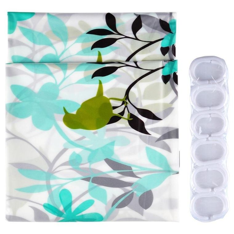 Vilde, zasłona prysznicowa, haczyki, wodoodporna, 180-180 cm