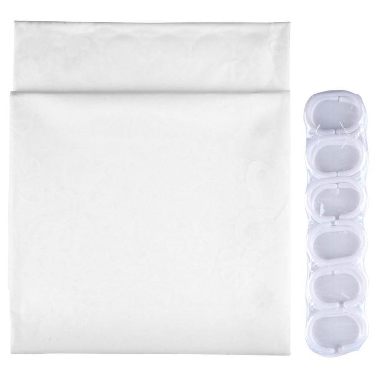 Vilde, zasłona prysznicowa, haczyki, wodoodporna, 180-180 cm