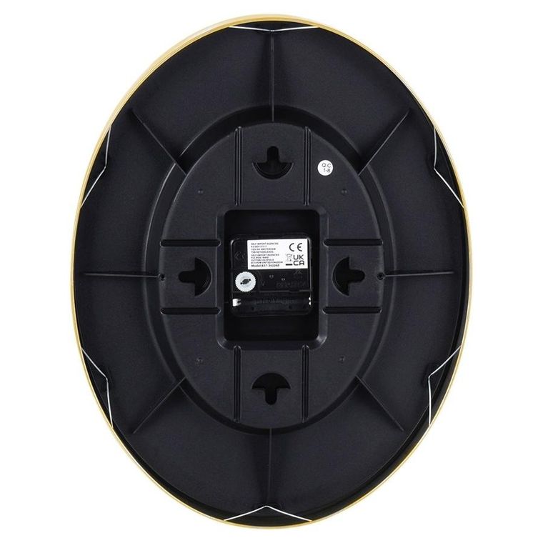 Vilde, zegar ścienny czarny złoty, z termometrem higrometrem, 27-34.5 cm