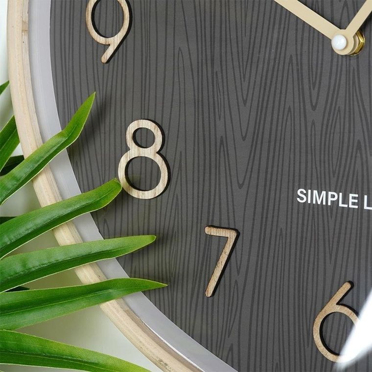 Vilde, zegar ścienny,, szary, 38 cm