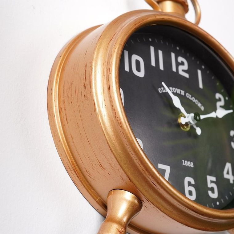 Vilde, zegar ścienny, złoty, czarny budzik, 20.5-24 cm