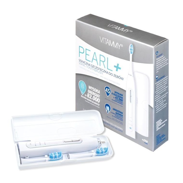 Vitammy, Pearl+, szczoteczka soniczna, z etui white