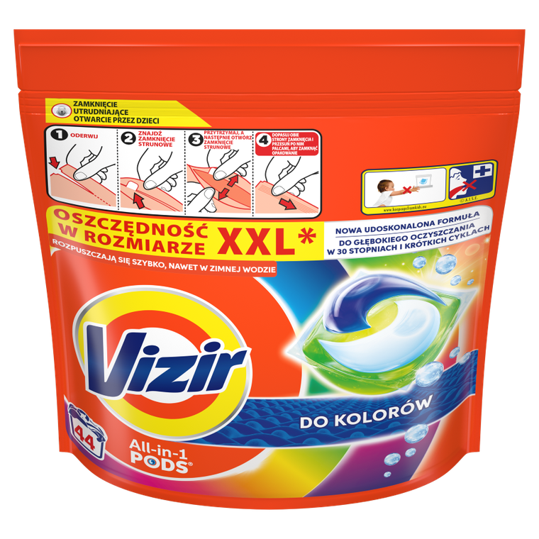 Vizir, kapsułki do kolorowych tkanin kapsułki do prania, 44 prań