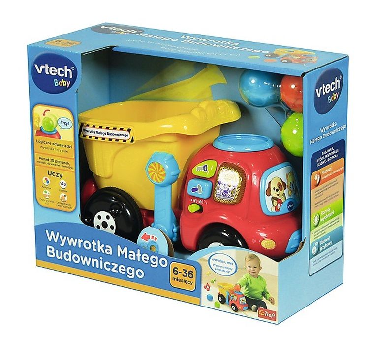 Vtech, wywrotka Małego Budowniczego, zabawka edukacyjna