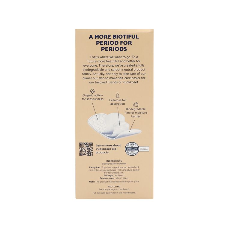 Vuokkoset, 100% BIO, wkładki higieniczne, normal, 26 szt.