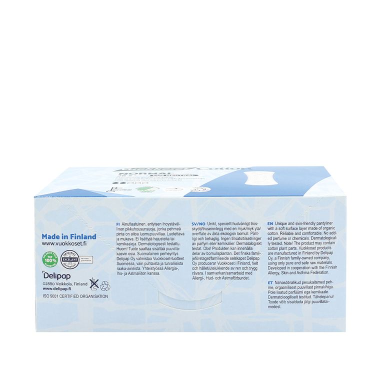 Vuokkoset, Cotton, wkładki higieniczne, Normal Sensitive, 26 szt.