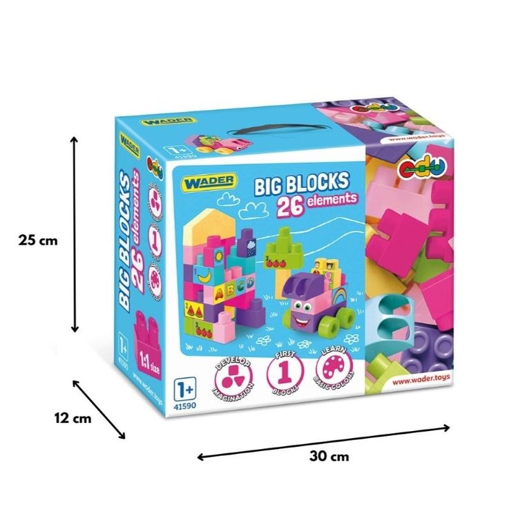 Wader, Big Blocks, klocki, 26 elementów