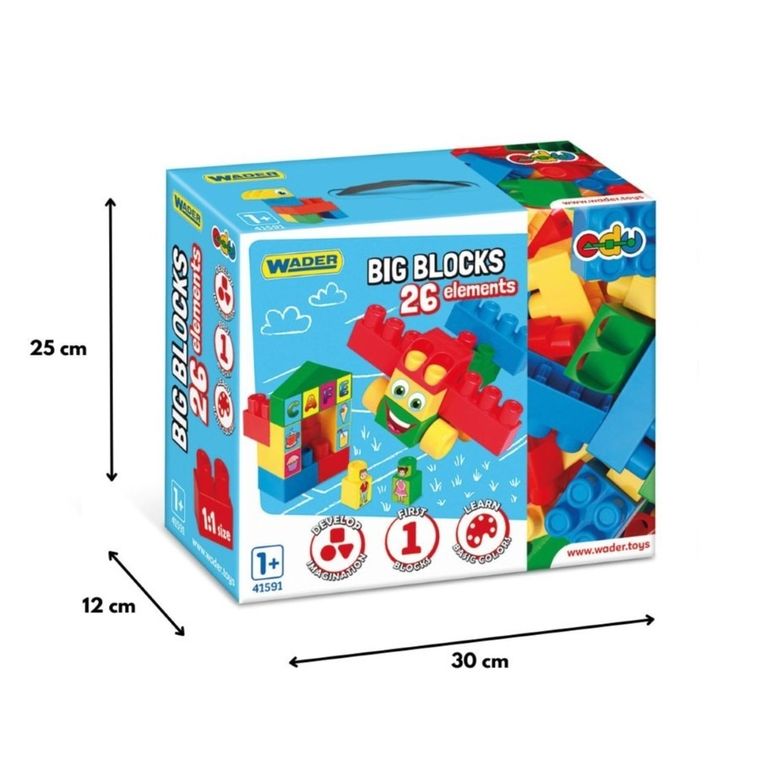 Wader, Big Blocks, klocki, 26 elementów