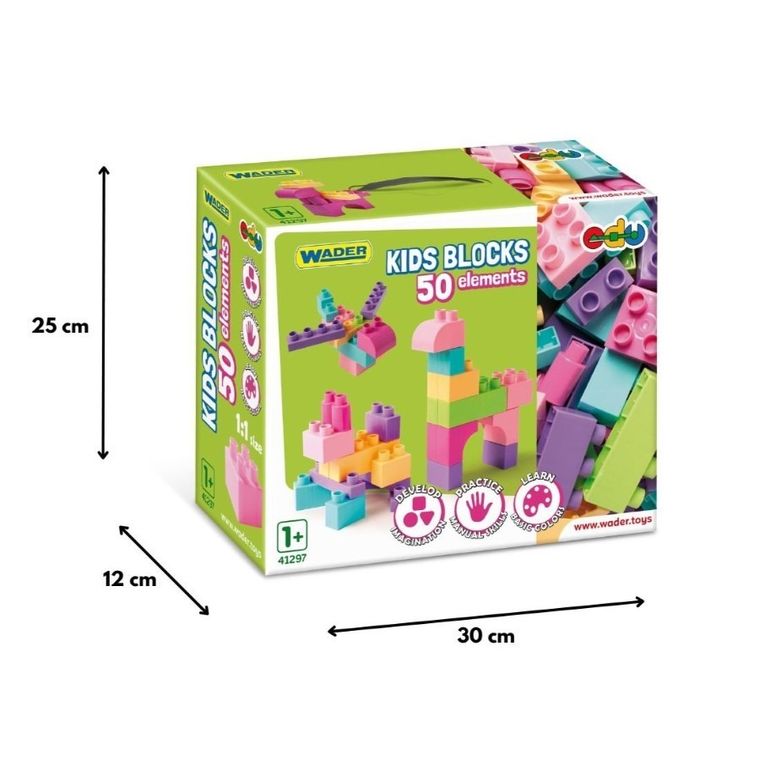 Wader, Kids Blocks, klocki konstrukcyjne, 50 elementów