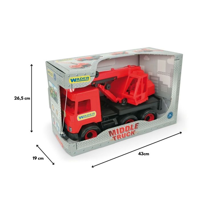 Wader, Middle Truck, dźwig, czerwony