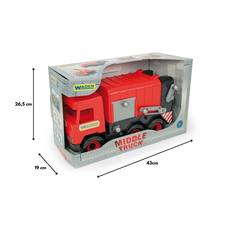 Wader, Middle Truck, śmieciarka, czerwona