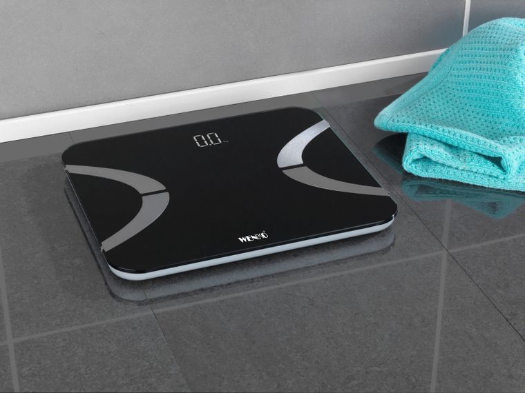 Waga łazienkowa led, 30-26 cm, czarna