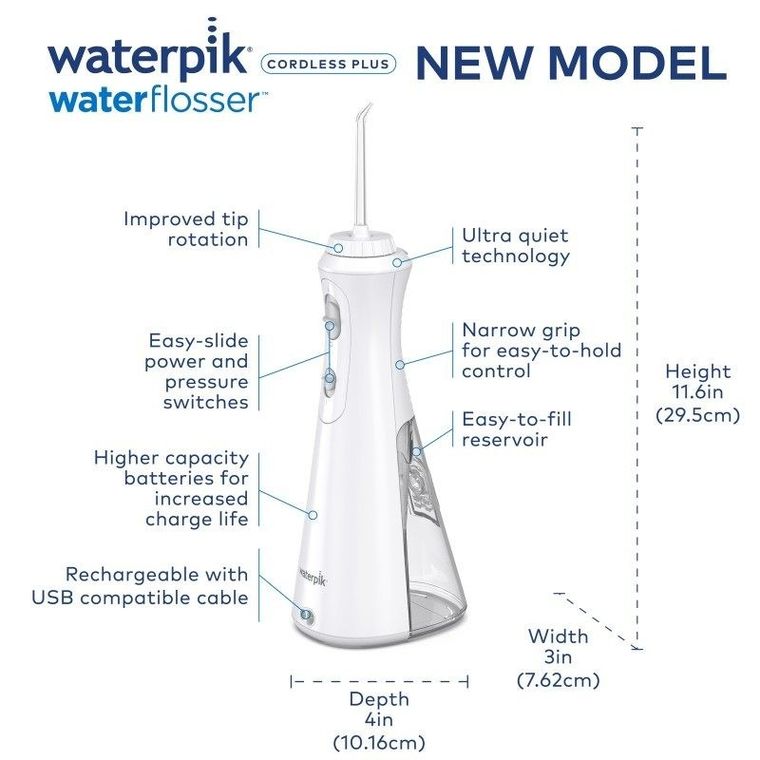 WaterPik, irygator, podróżny, bezprzewodowy, biały, WP490EU Ultra White