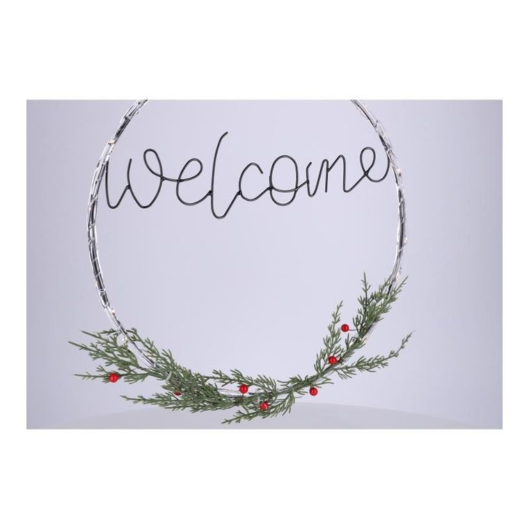 Welcocme, wianek LED, dekoracja