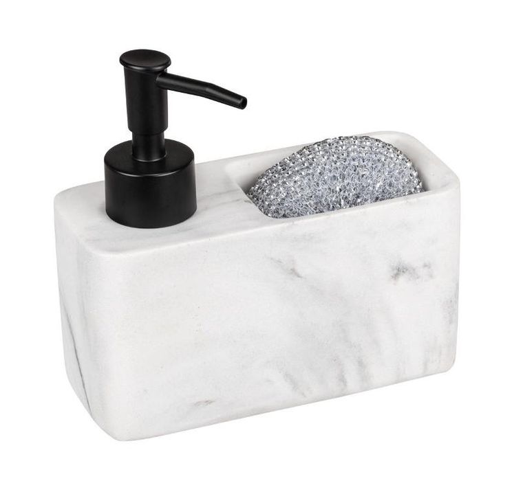 Wenko, dozownik płynu do naczyń, Resa Marble z przegrodą na gąbkę
