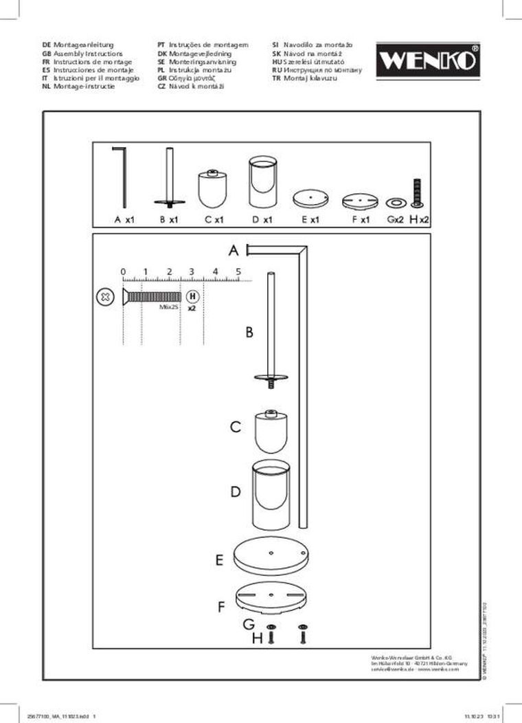 Wenko, Ferla, stojak na szczotkę WC z uchwytem na papier 2w1