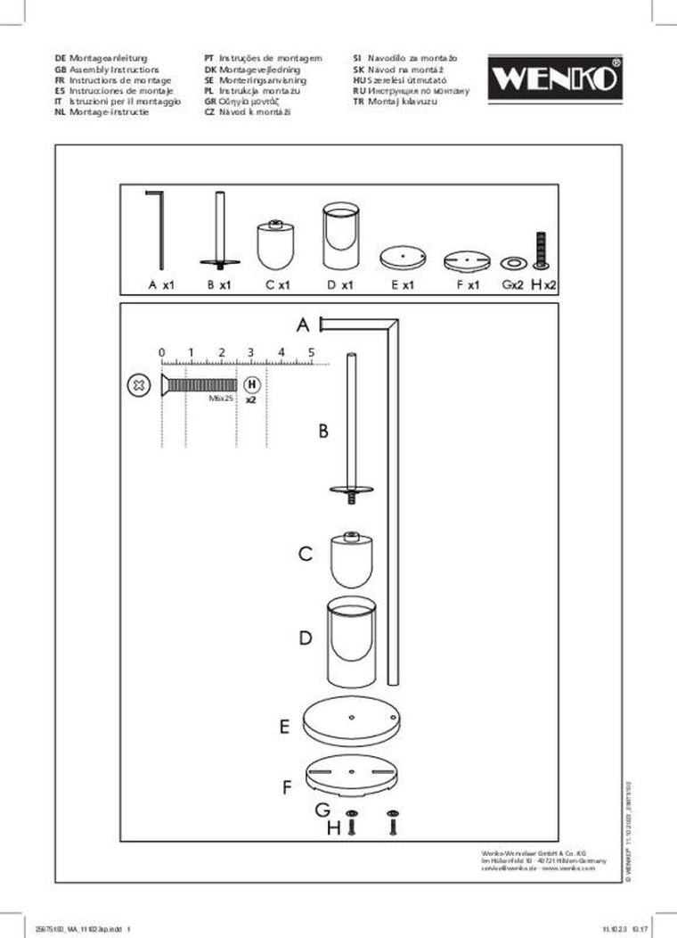 Wenko, Ferla, stojak na szczotkę WC z uchwytem na papier 2w1