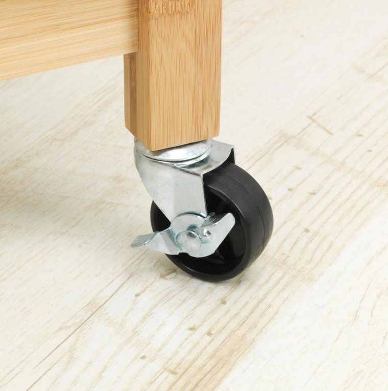 Wenko, Finja, wózek kuchenny na kółkach, drewno bambusowe, MDF