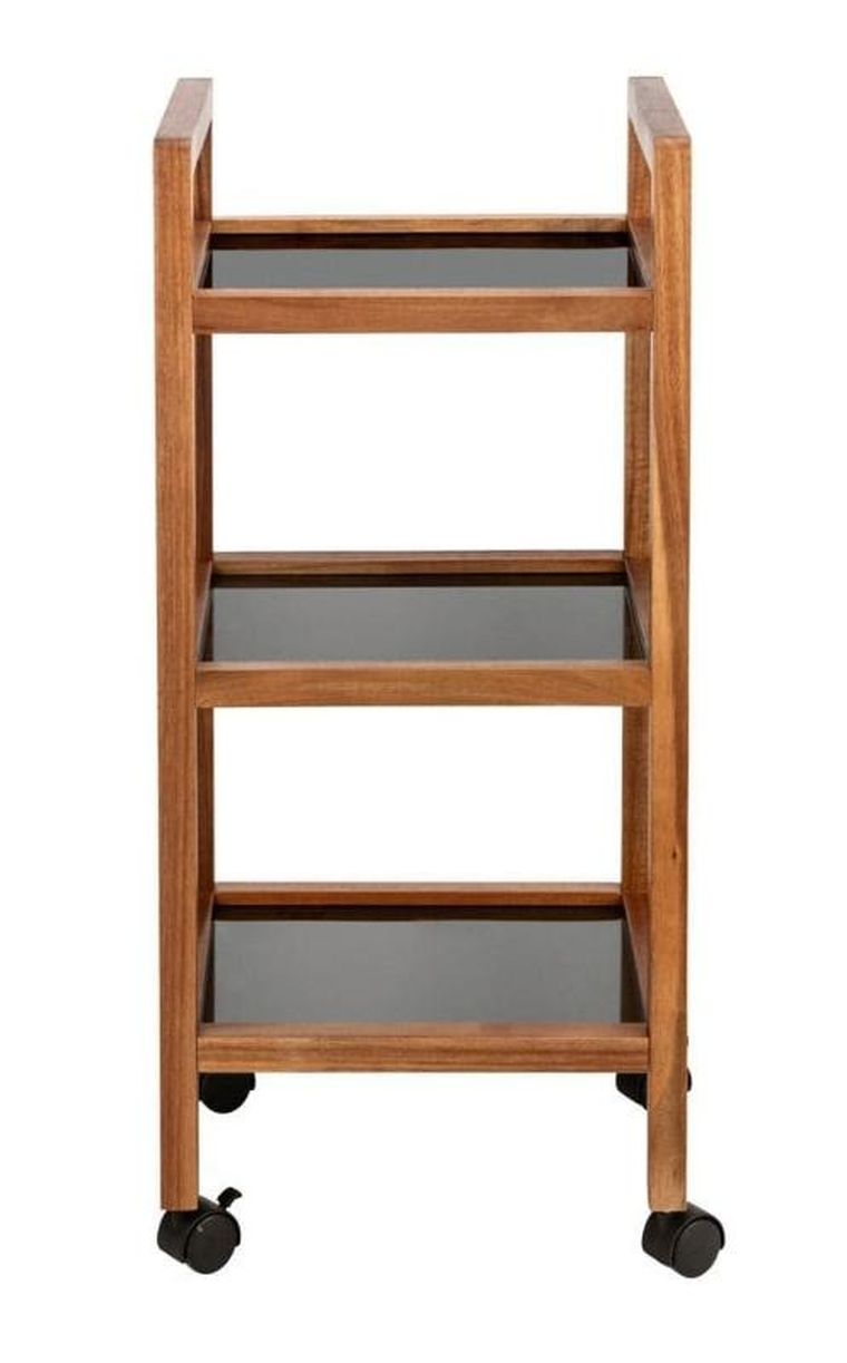 Wenko, Fondi, mobilny regał z drewna akacji, 3 poziomy, 76,5 cm