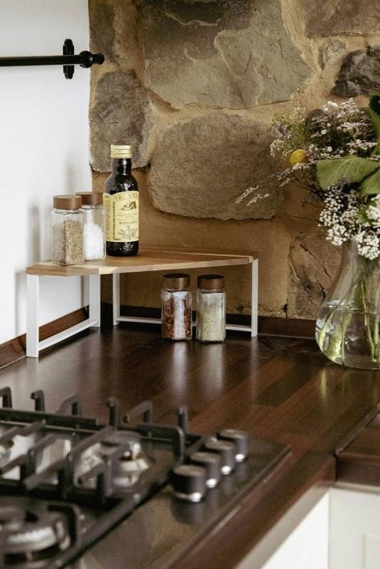 Wenko, Louisa, narożna półka kuchenna na blat, drewno akacji