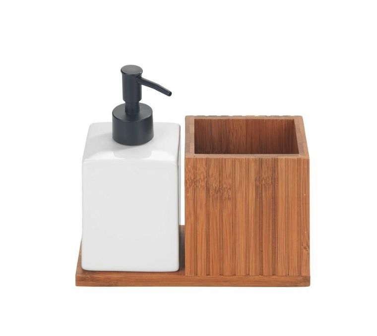 Wenko, Mera, dozownik na płyn z bambusowym organizerem