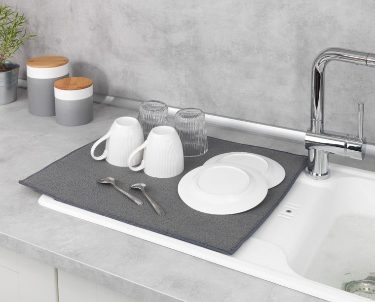 Wenko, Miko, mata do suszenia naczyń, szara, 47-40 cm