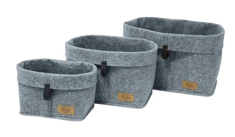 Wenko, organizer na kosmetyki i drobne przedmioty, Feli, z imitacji filcu, 24-16-16 cm