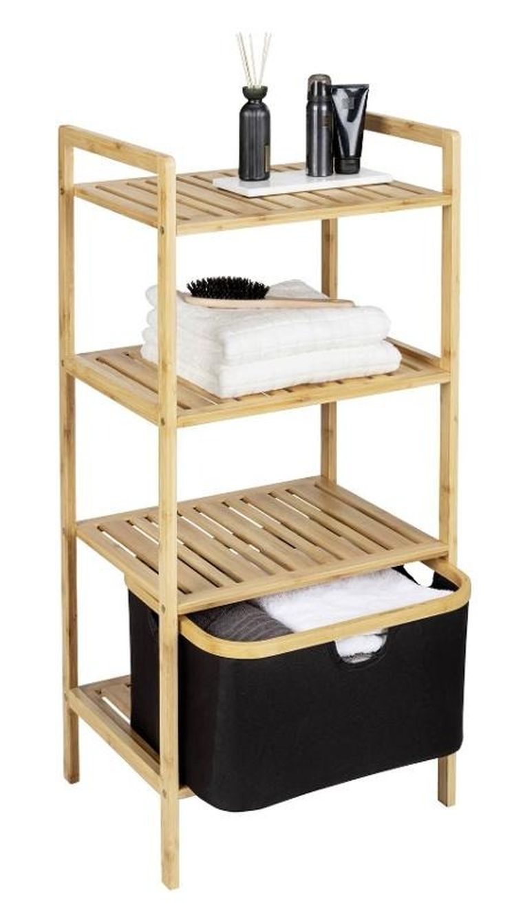 Wenko, regał łazienkowy z 3 poziomami, bambus, Ecori