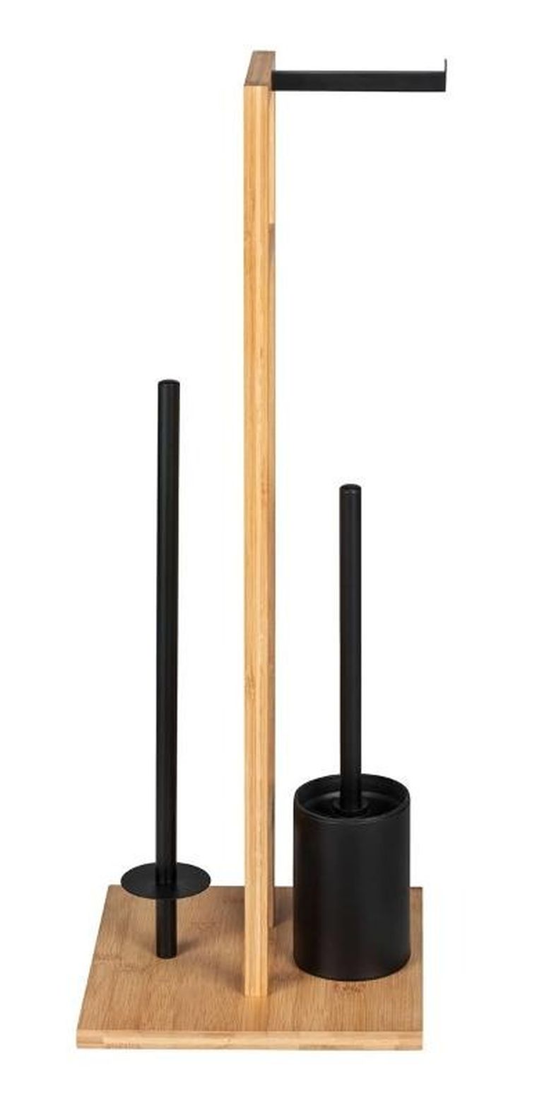 Wenko, stojak na papier toaletowy i szczotkę wc, Rivalta, 3w1, bambus