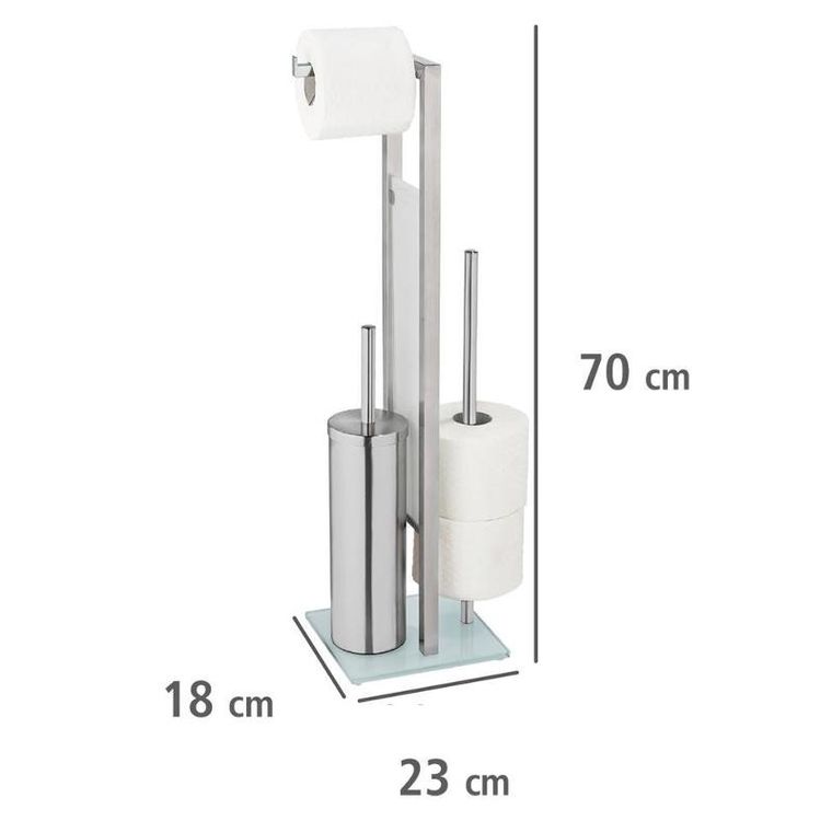 Wenko, stojak na papier toaletowy i szczotkę wc, Rivalta, 3w1, zamknięty pojemnik