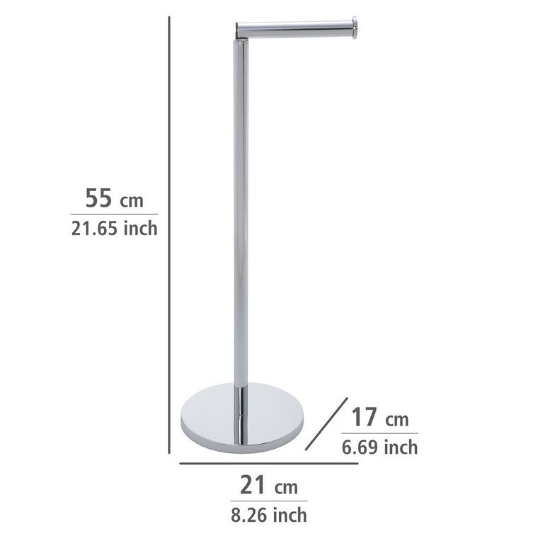 Wenko, stojak na papier toaletowy z uchwytem, srebrny, 2w1