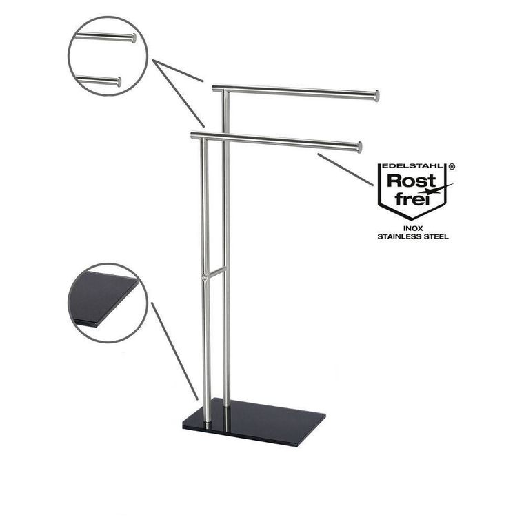 Wenko, stojak na ręczniki, Lima, 2 ramienny, stal nierdzewna