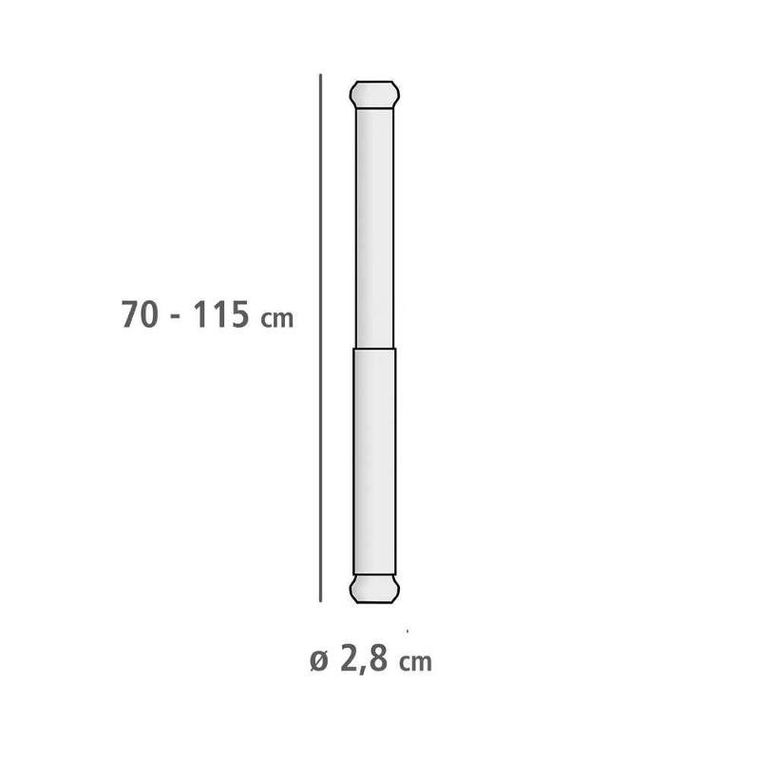 Wenko, teleskopowy drążek prysznicowy, Luz, Ø 2,8 cm, 70-115 cm, chrom
