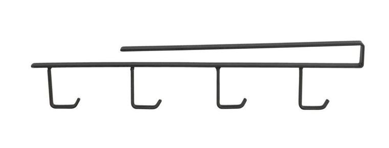 Wenko, uchwyt na kubki do szafki, 4 haczyki, czarny