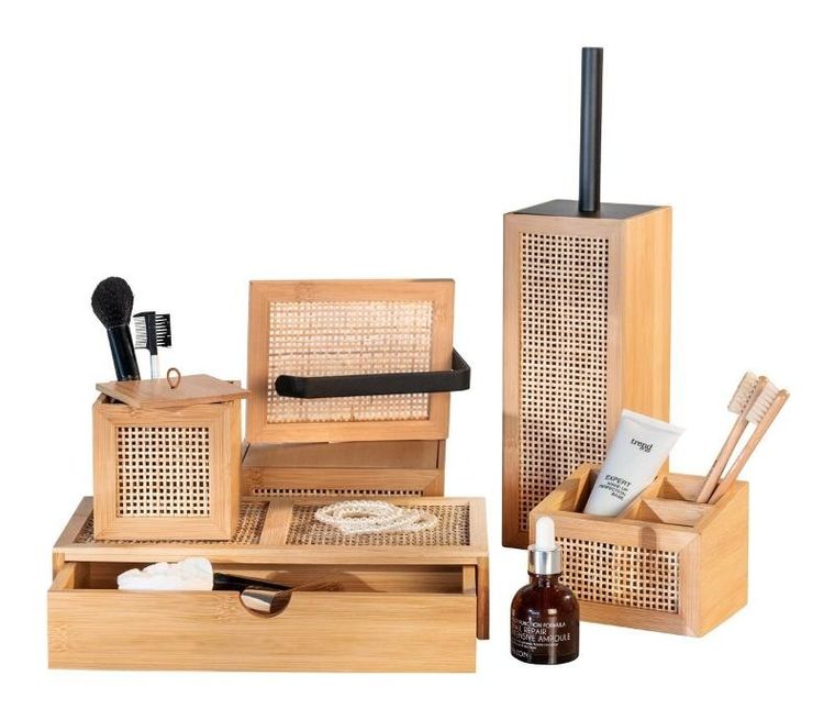 Wenko, uniwersalny pojemnik, Allegre bamboo, 3 przegrody, bambus