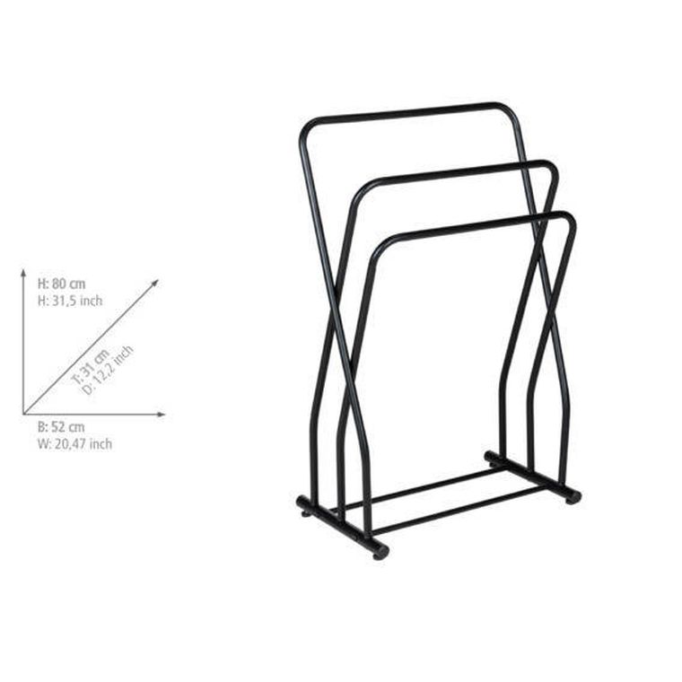 Wenko, wieszak na ręczniki z 3 drążkami, czarna stal lakierowana, Granelli