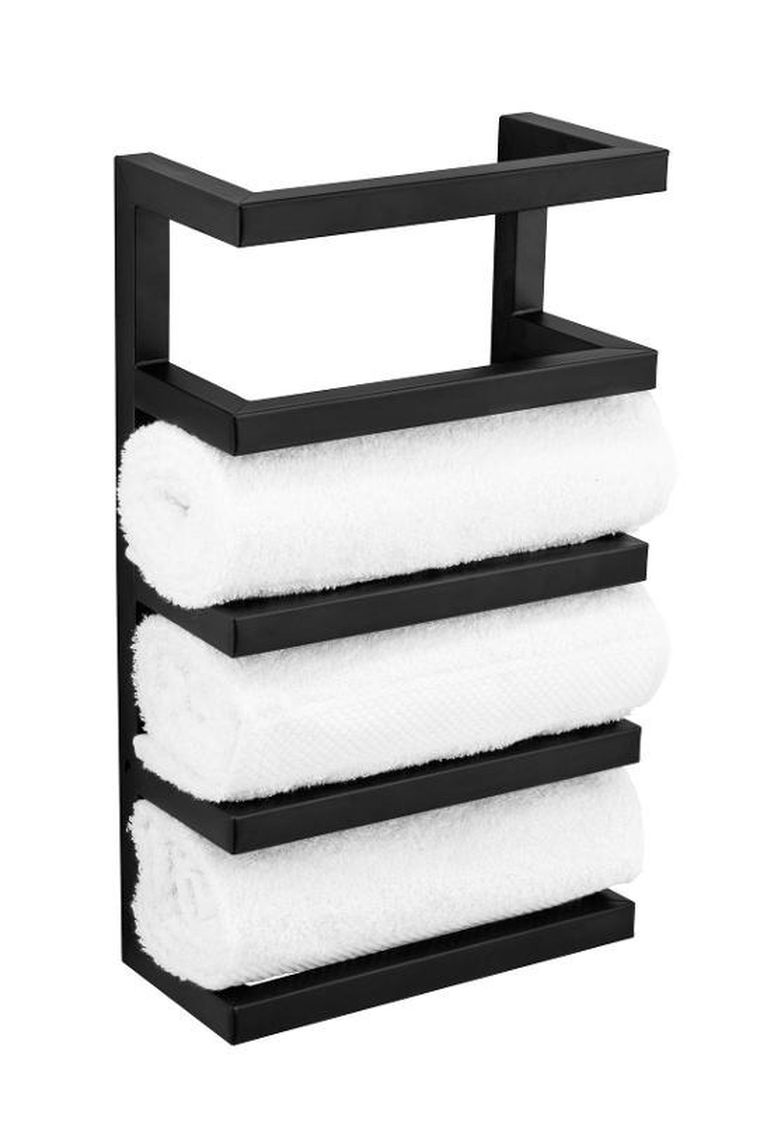 Wenko, wieszak na ręczniki ze stali lakierowanej, czarny mat, Fondrio