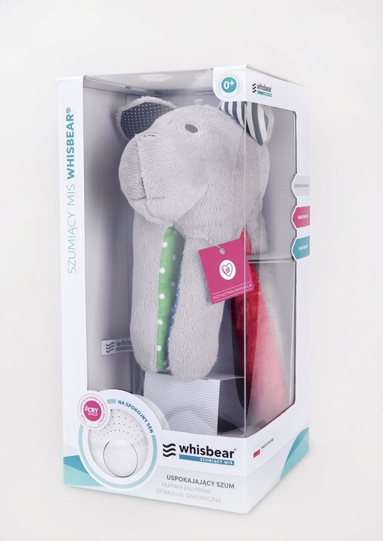 Whisbear - Szumiący Miś Soft, maskotka szumiąca z czujnikiem płaczu, turkus
