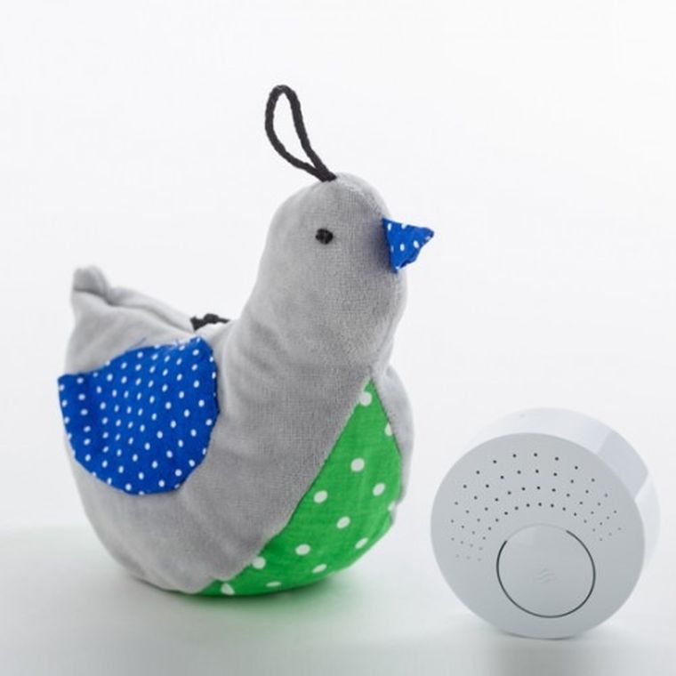 Whisbear - Szumiący Miś, szumiący ptaszek, szary, zabawka uspokajająca