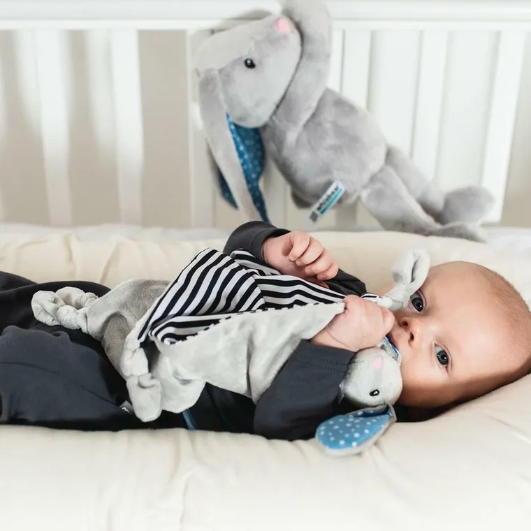 Whisbear, DouDou, Króliczek, kocyk przytulanka, szary