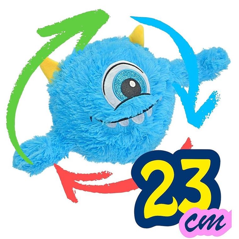 Xqmax, piłka pluszowa emoji z rączkami, niebieska, 23 cm