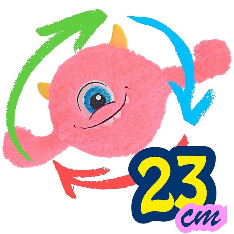 Xqmax, piłka pluszowa emoji z rączkami, różowa, 23 cm