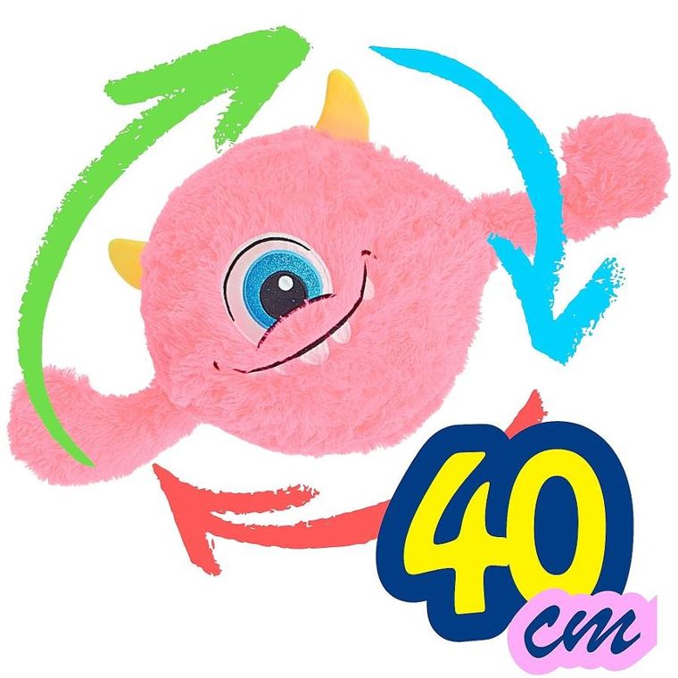 Xqmax, piłka pluszowa emoji z rączkami, różowa, 40 cm