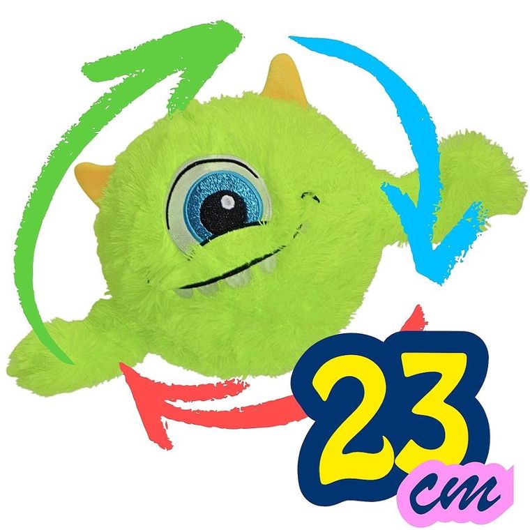 Xqmax, piłka pluszowa emoji z rączkami, zielona, 23 cm