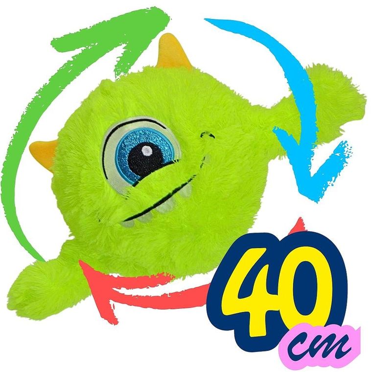 Xqmax, piłka pluszowa emoji z rączkami, zielona, 40 cm