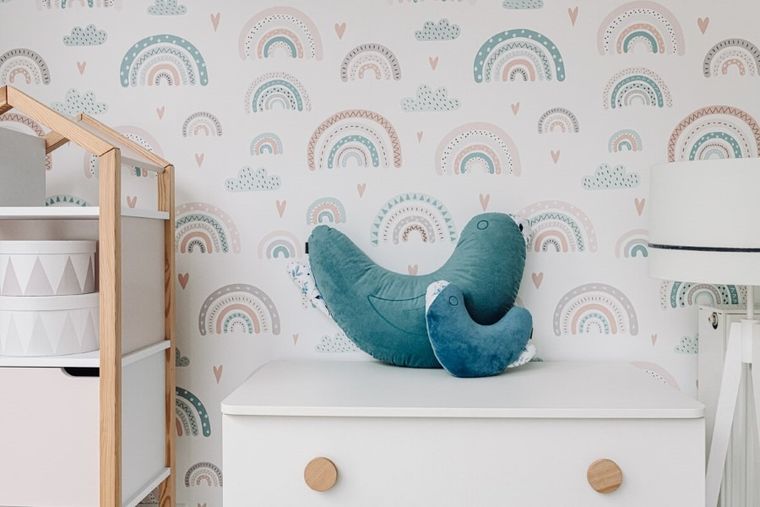 Yoonco, Berry, Ptaszek, poduszka dziecięca, mini, niebieski