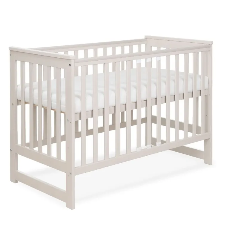 Yoonco, IWI, łóżeczko drewniane z barierką, beż