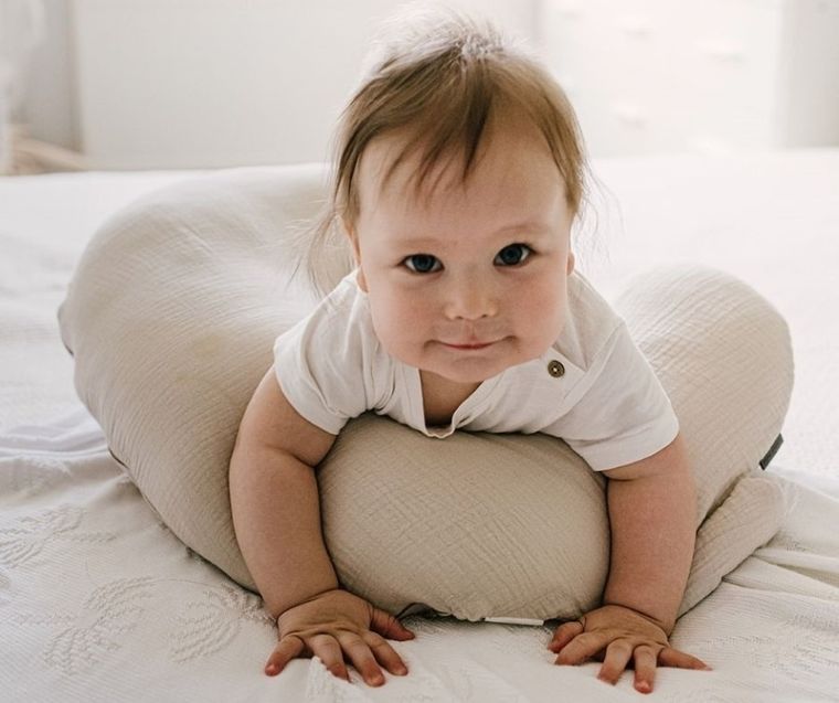 Yoonco, muślinowa poduszka do karmienia, rogal, brudny róż