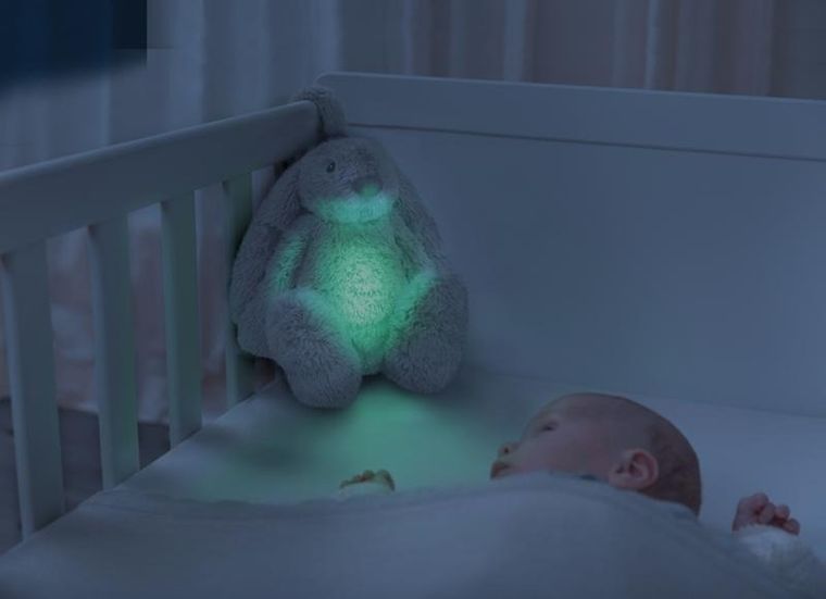 Zazu, Królik RO, szumiąca maskotka z lampką nocną, biała